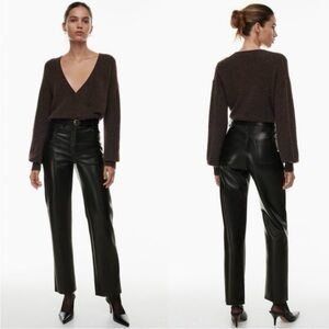 NWT ARITZIA Wilfred Melina High Waisted Faux Leather Pants, Sz 2